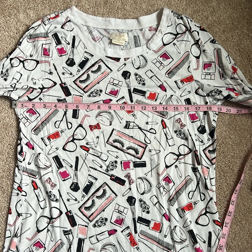 Intimates Cosmetic Print Sleep Shirt    Size Large - Image 4