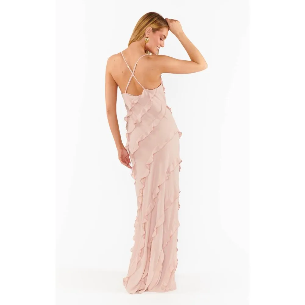 Show Me Your Mumu Romance Ruffle Dress in Dusty Blush Crisp S NWT - Image 7