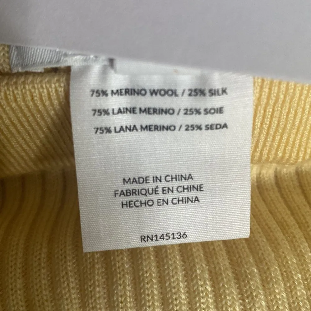 NWT Naadam Yellow Merino Wool Silk Pencil Knit Sweater Skirt Women’s L Large lg - Image 8