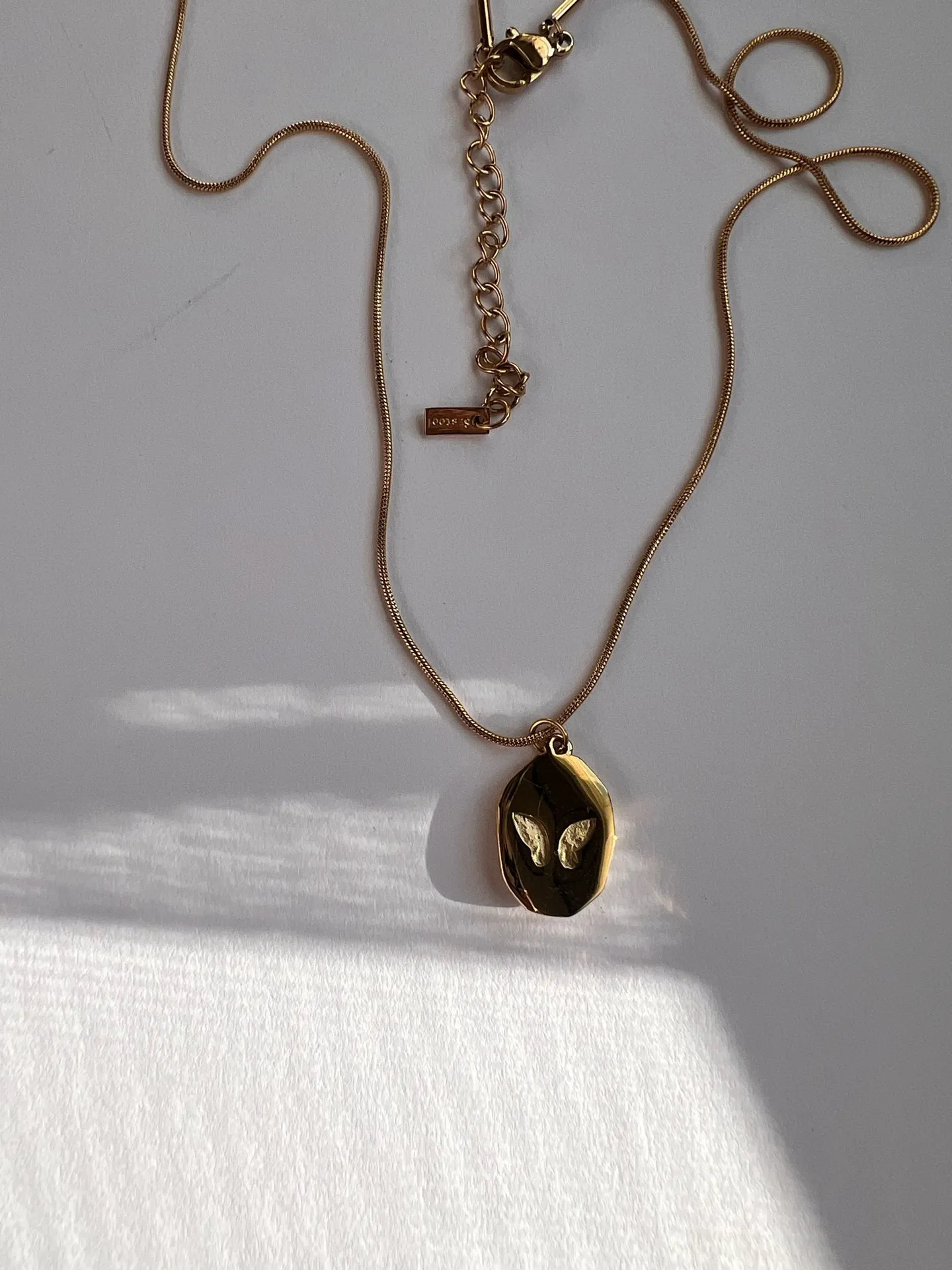 Enamel pink butterfly charm necklace anti tarnish Gold - Image 5