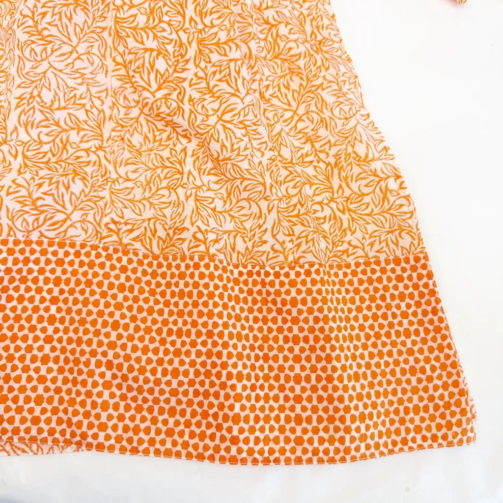 Ro’s Garden Embroidered Kurta Long Kurta Midi Maxi Dress Badami Orange Cotton - Image 11