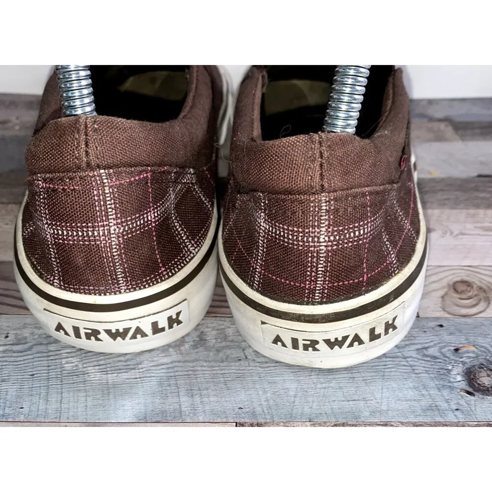Airwalk Slip On Loafers Shoes Brown & Gray Plaid Women's Size 8 Style 55131 - Image 6