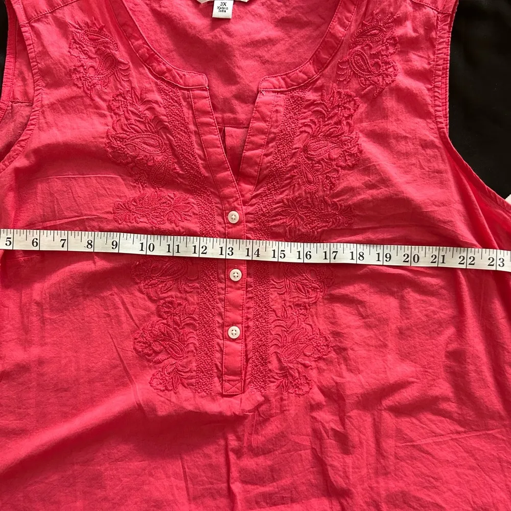 Croft & Barrow Red Sleeveless Blouse with Mandarin Collar NEW - Image 7