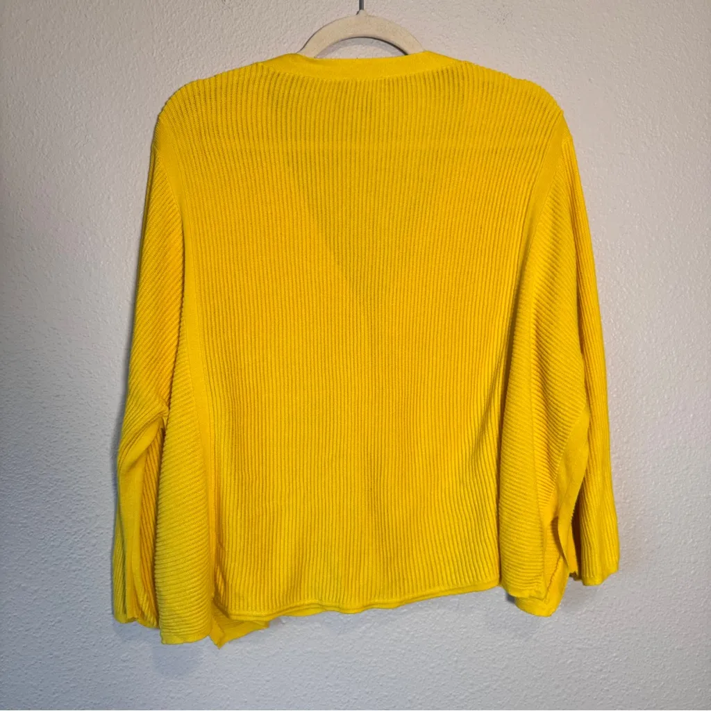 Cabi Yellow Oversized Cardigan Sweater Womens M Casual Fall Preppy Slouchy - Image 5