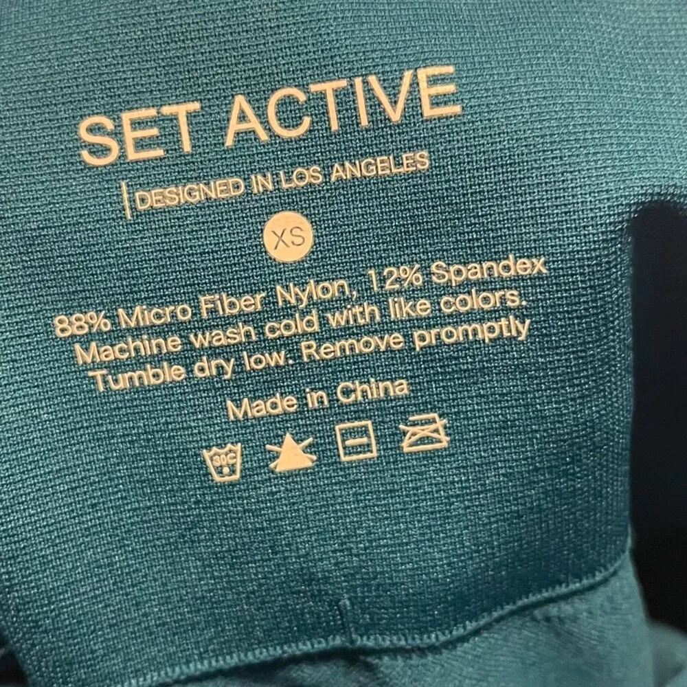 Set Active Women's‎ XS Sculptflex Leggings Blue Nylon Spandex Athletic Sporty - Image 6