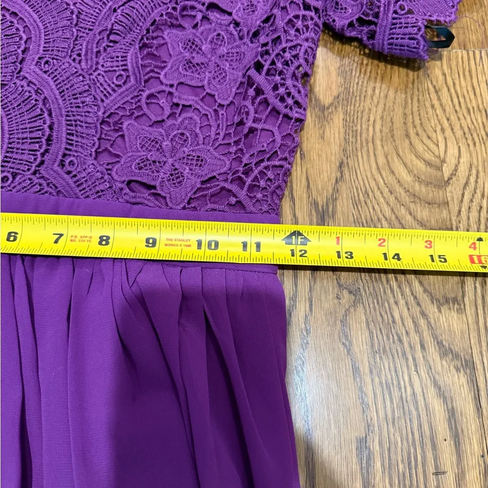 Lulu's Purple Fit and Flare Midi Dress with Flutter Sleeves size XS - Image 8