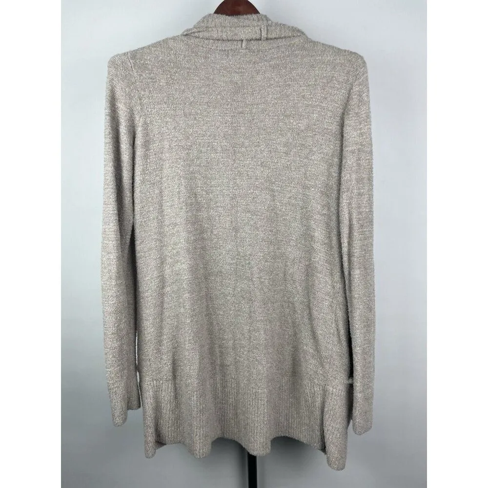 Barefoot Dreams Taupe 452 Cozychic Lite Knit Open Front Cardigan Sweater Sz M - Image 7