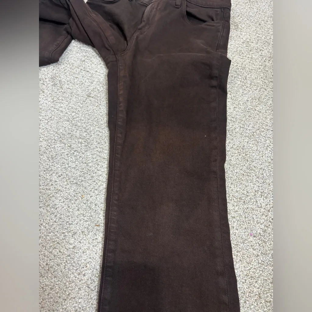 L'AGENCE Mid Rise Raw Hem Jeans Size 24 Cocoa Brown Skinny Brown Jeans - Image 4