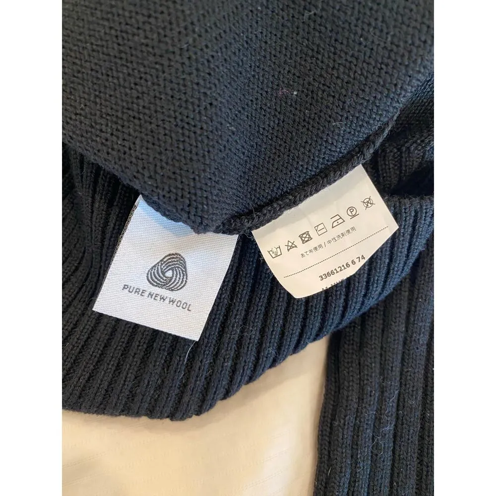 Max Mara Leisure Ribbed Crossover Knit Pullover Sweater Wool Black Women’s - Image 6