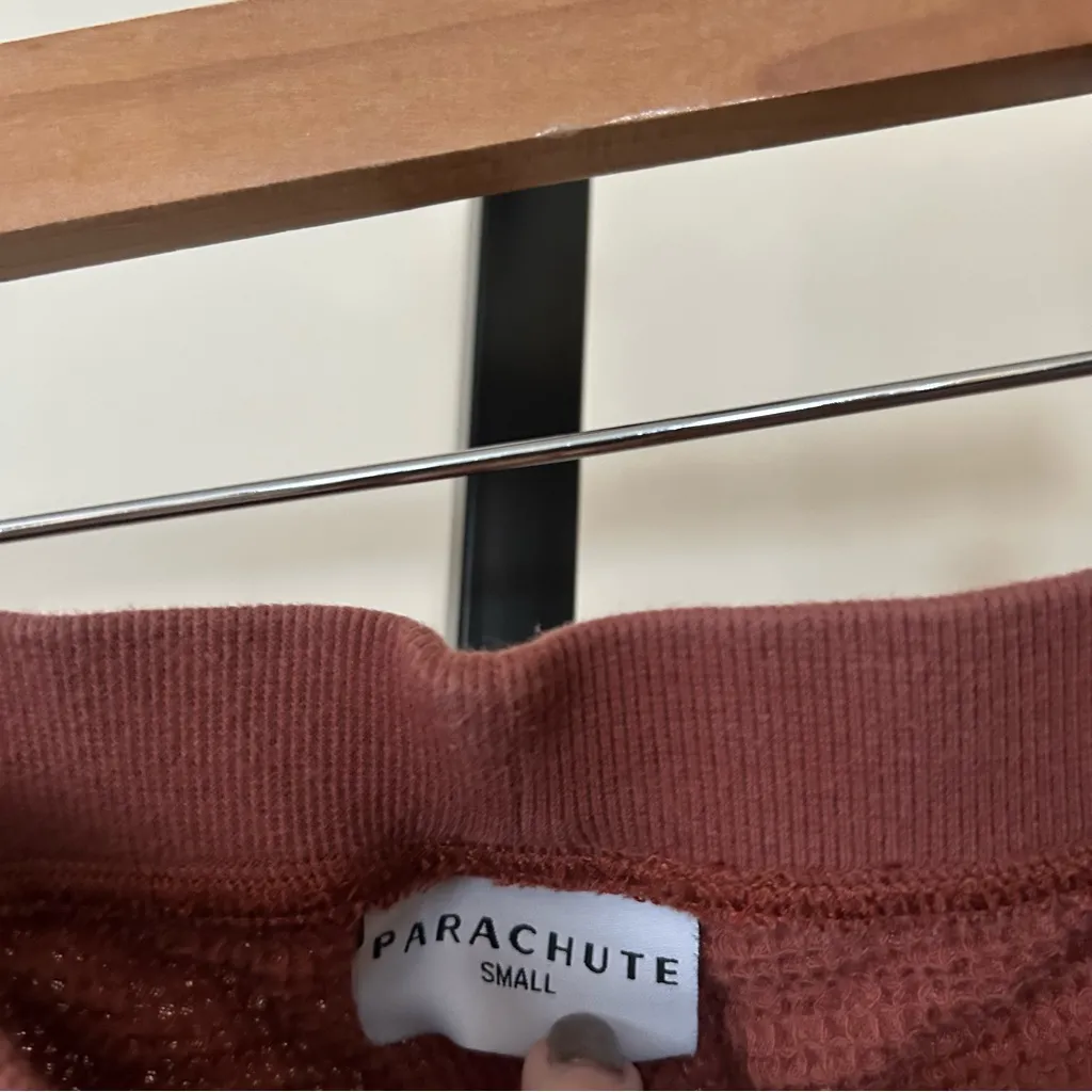 Parachute Waffle Knit Joggers Lounge Pants Pajamas 100% Cotton Clay Size S Pink - Image 4