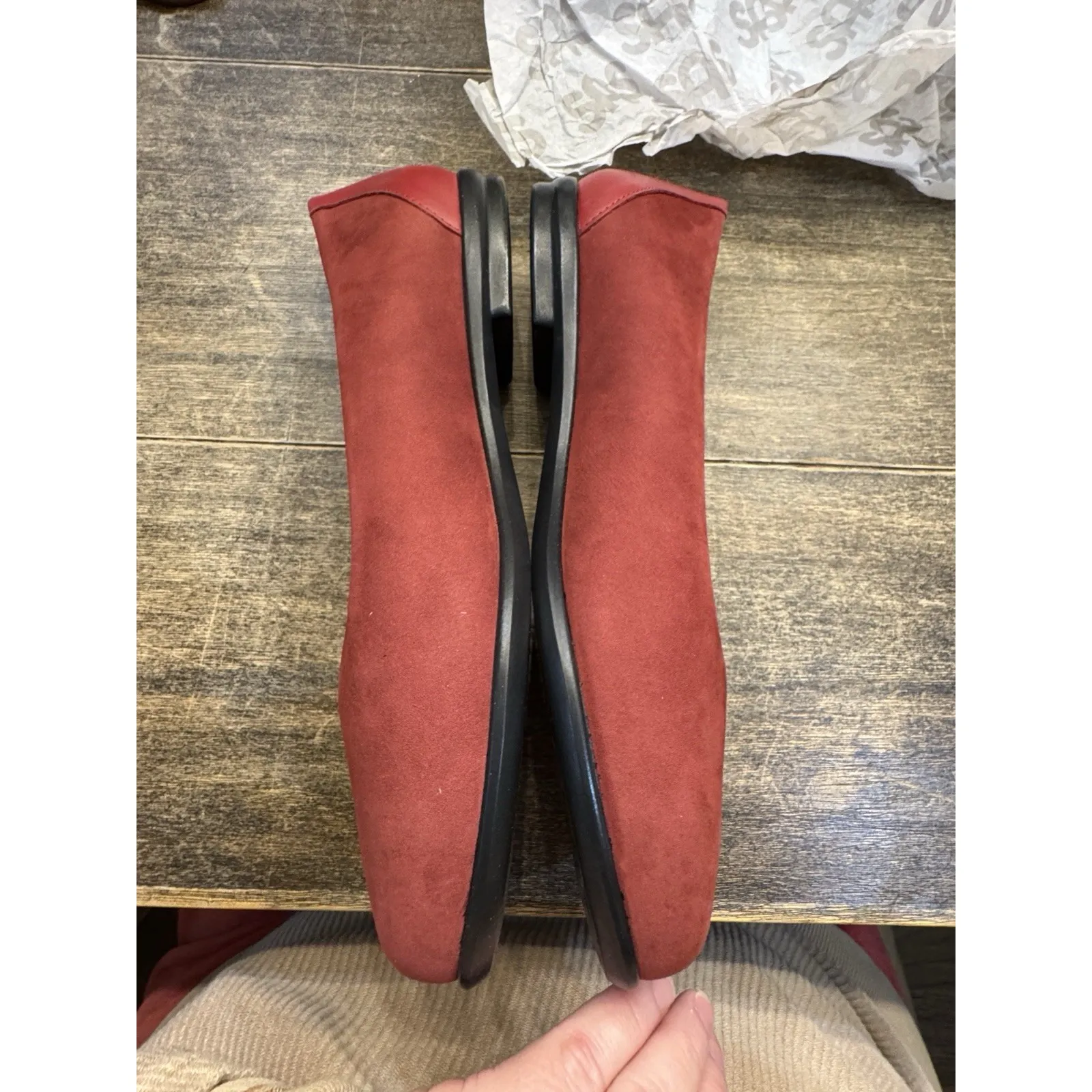 SAS Scenic Suede Comfort Ballet Flats Scarlett Red Leather Womens Size 11 N - Image 5