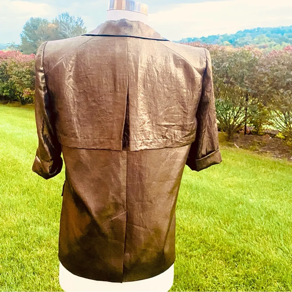 BCBG Maxazria Foley gold metallic blazer - Image 7