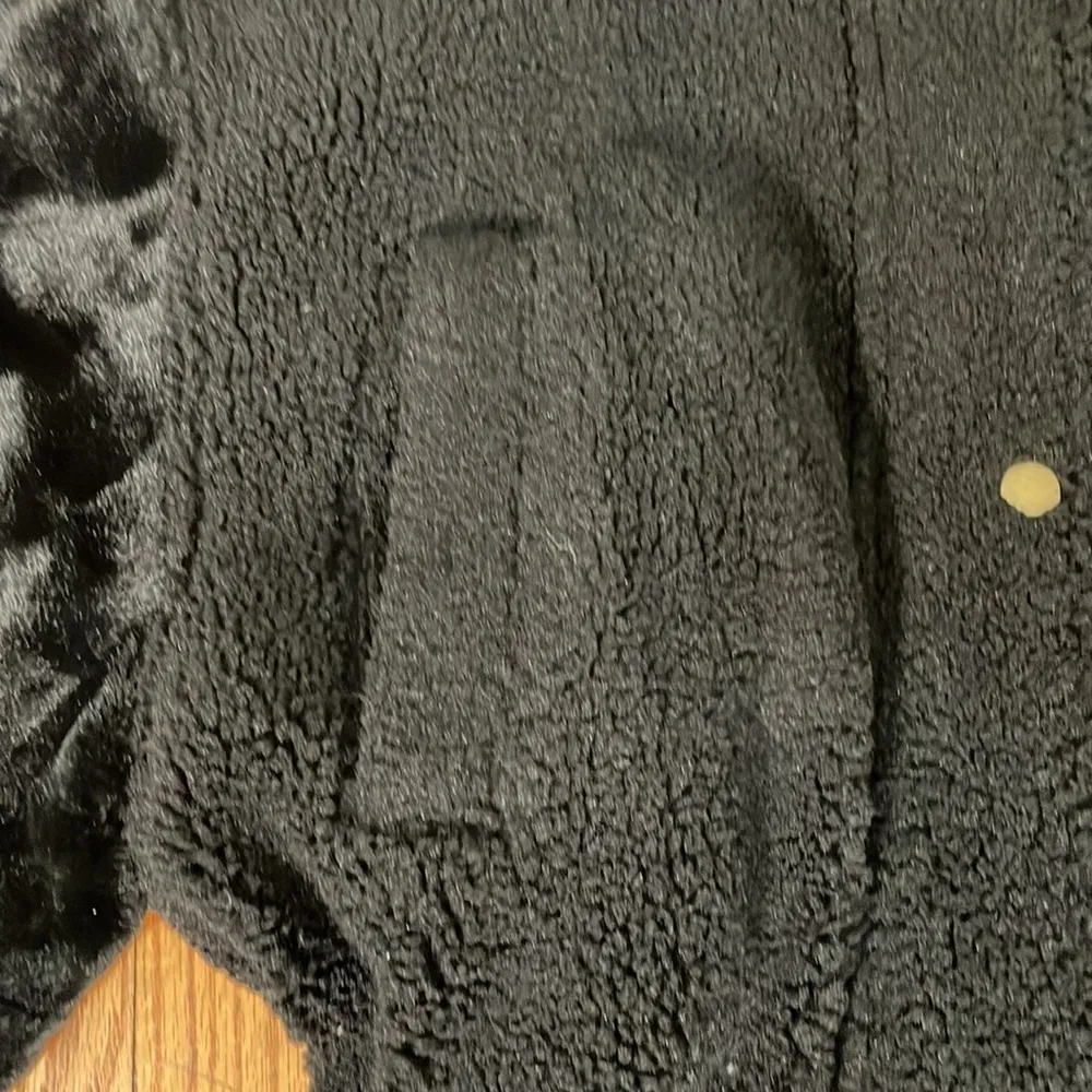 Eden Society Long Sherpa Jacket‎ Coat Black size Small Faux Fur - Image 5