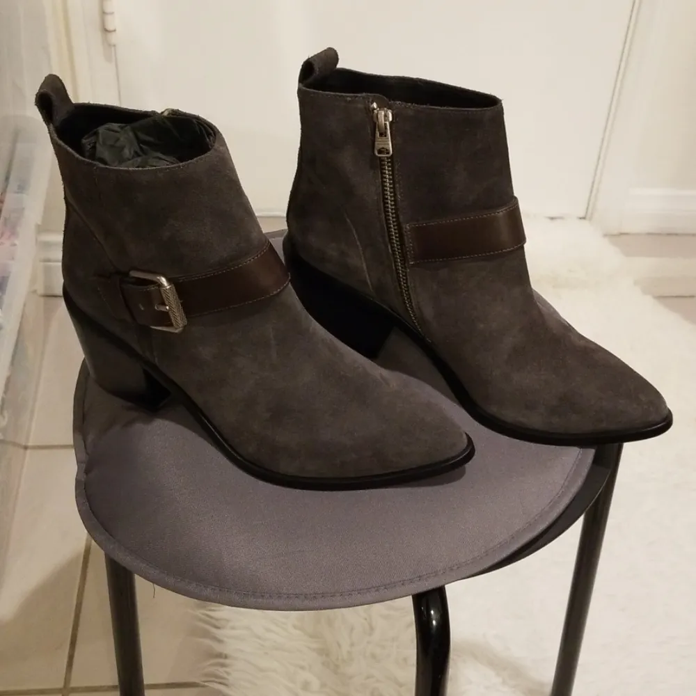 💕ALLSAINTS💕 Jason Buckle Ankle Boots Dark Grey - Image 5