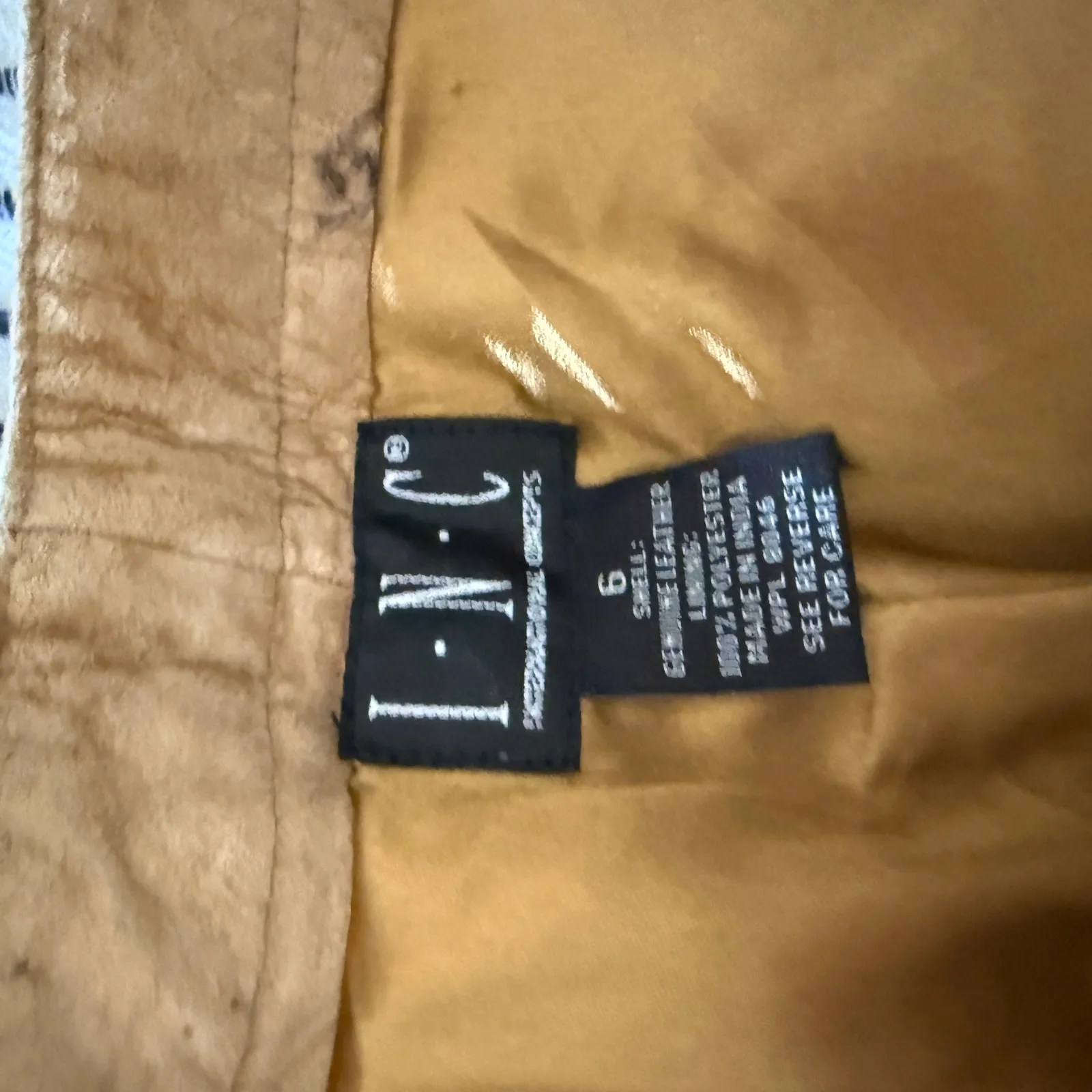 90s Vintage I.N.C | Camel Tan Suede High Rise Straight Leg Pants Leather Size 6 - Image 5