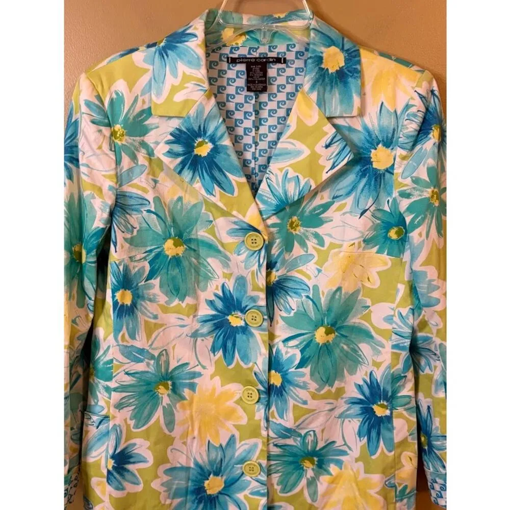 Pierre Cardin Women's Floral Spring Blazer Size 8 - Image 2