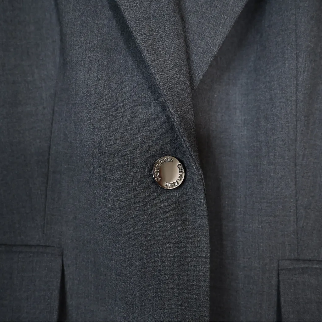 Calvin Klein Women's 10 Dark Gray One Button Front Lined Blazer - Image 7