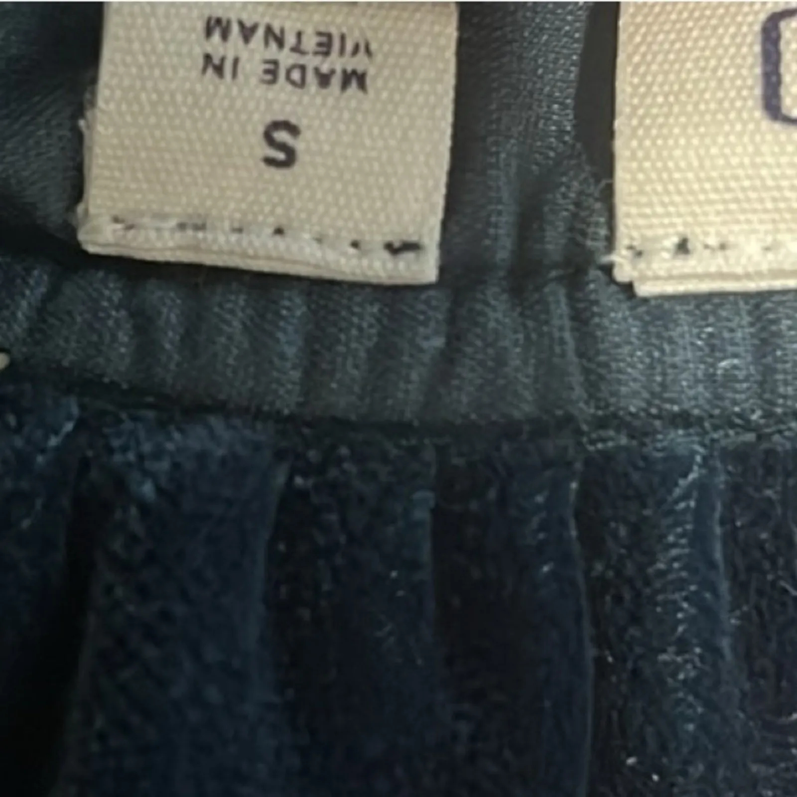 Gap Velvet Puff Sleeve Ruffle Top Womens S Blue Cottagecore Peasant Edwardian - Image 5