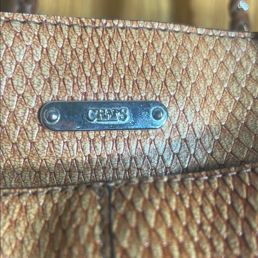 Chaps Brown Leather Tote Bag with Classic Design - Image 2