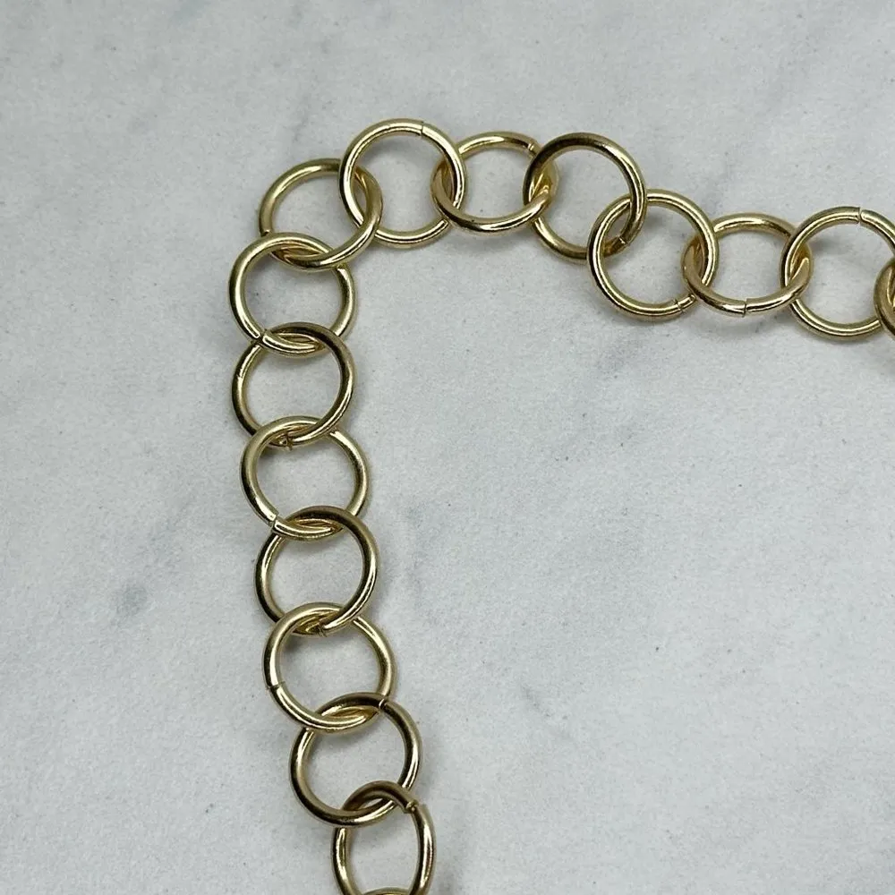 Chico's  Chunky Plastic and Metal Gold Tone Chain Link Statement Necklace - Image 4