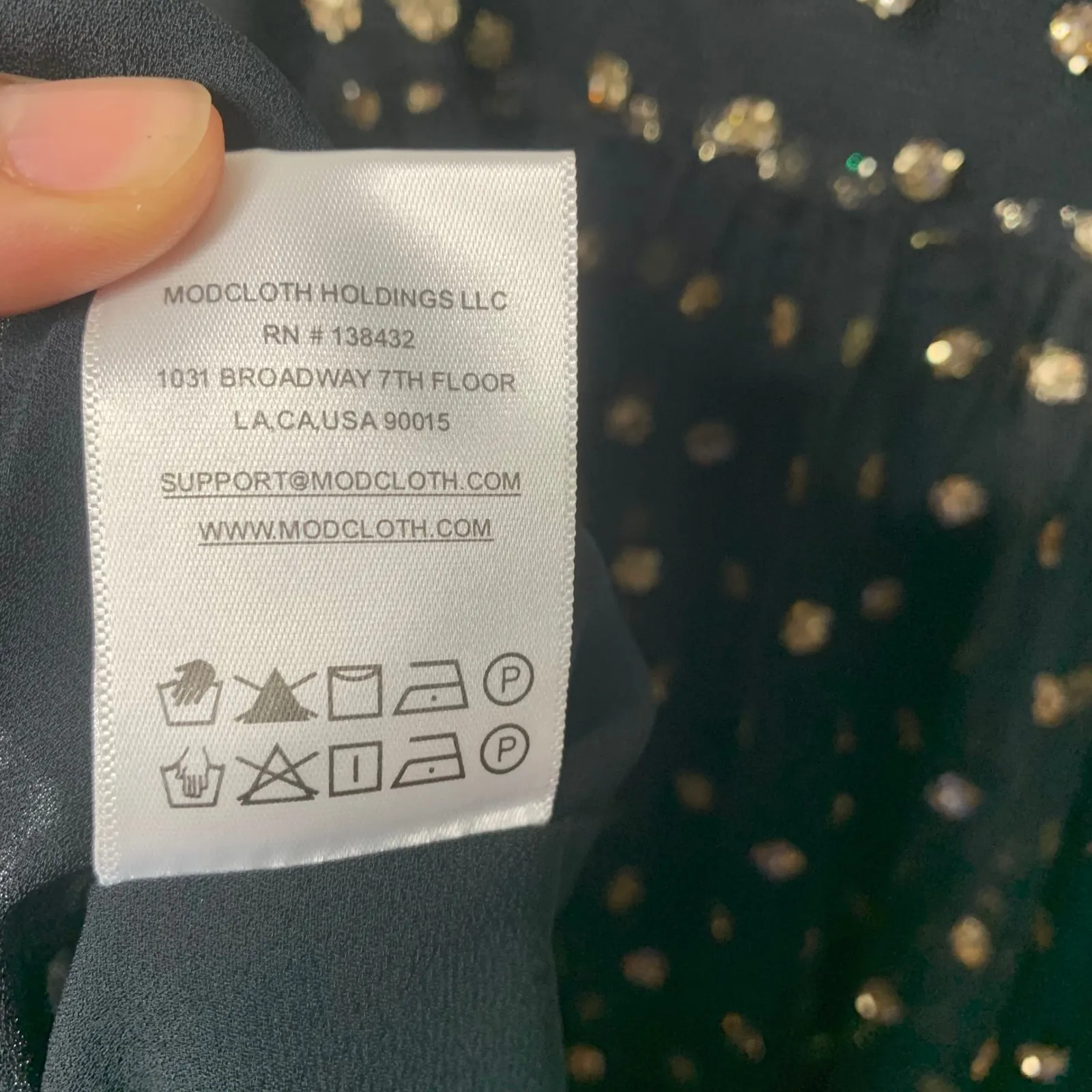 Modcloth gold polka dot tulle black dress medium party holiday wedding‎ guest - Image 6