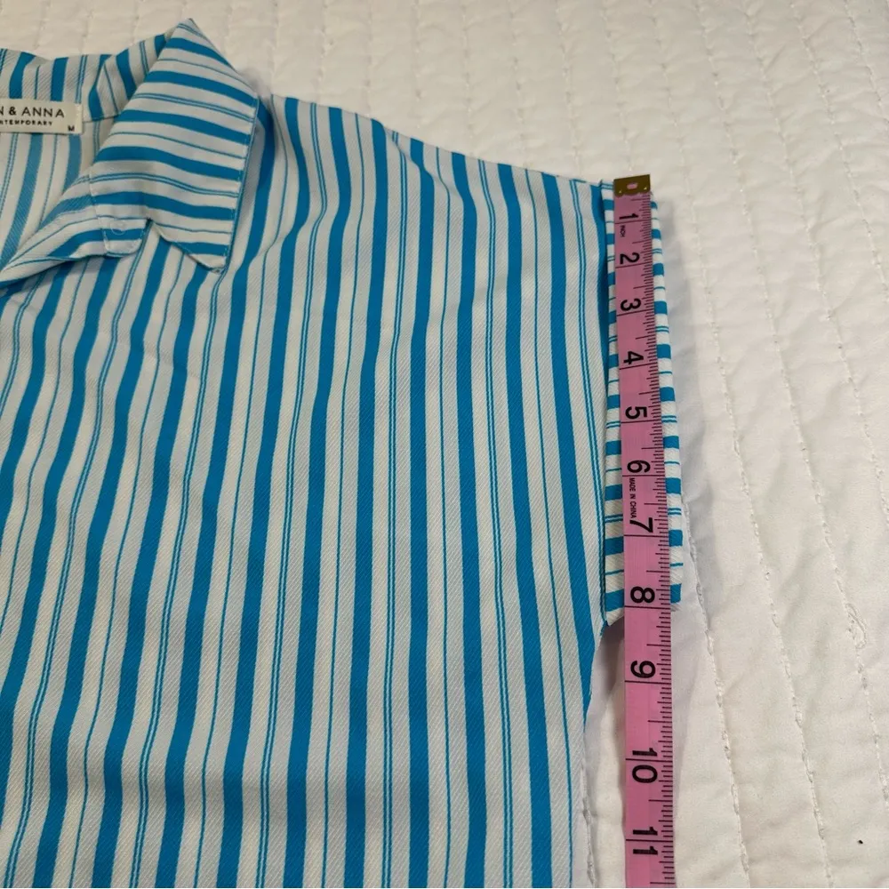 Jon & Anna Casual Striped Button-Up Contemporary Blouse - Image 6