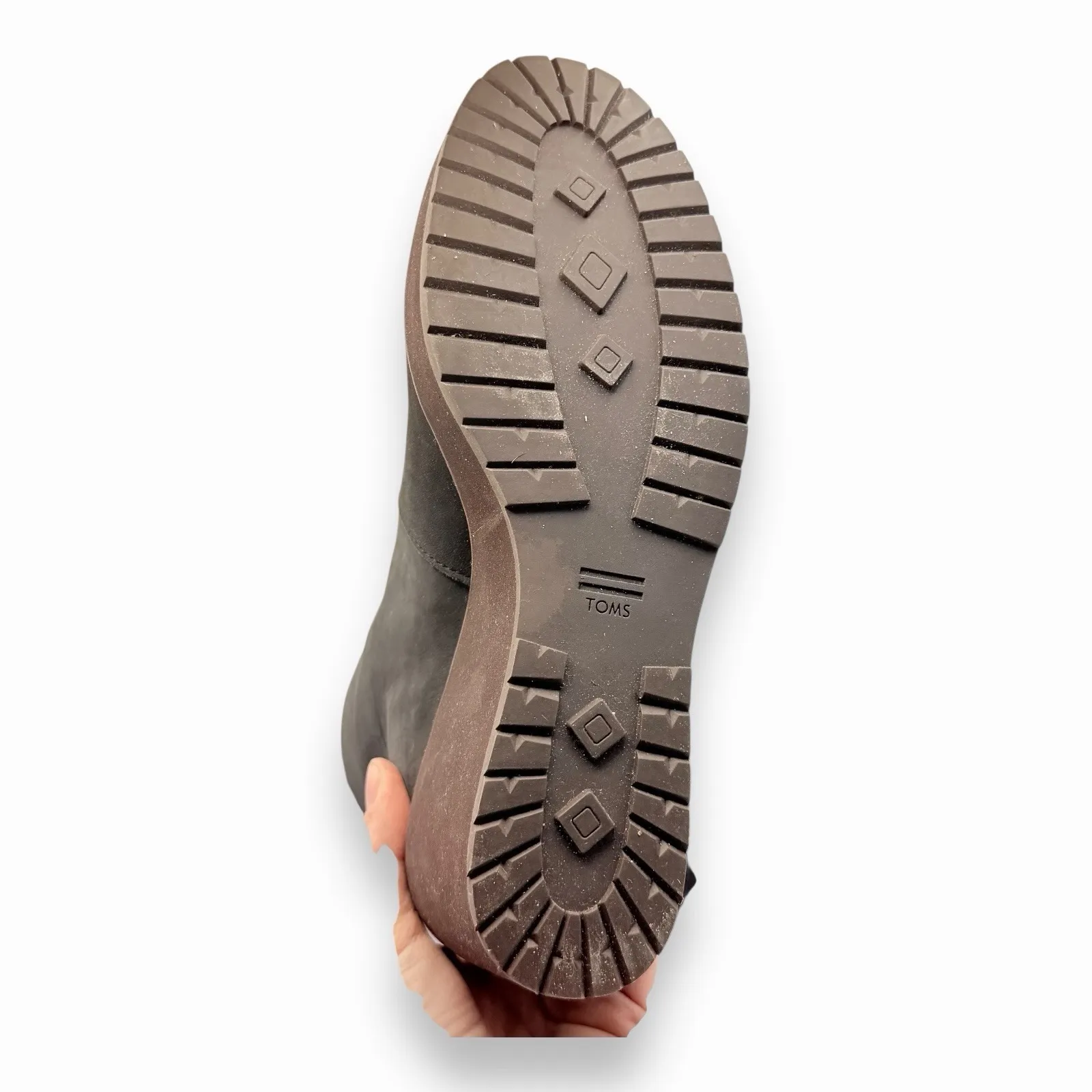 TOMS Melrose Waterproof Black Leather Wedge Heel Ankle Boots 10015837 Women 9.5 - Image 7