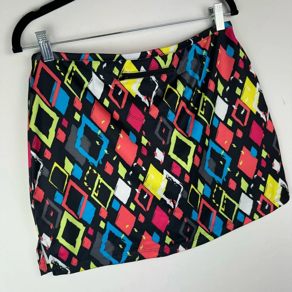 Pro Tour Womens Athletic Golf Tennis Skirt Sz Small Abstract Geometric Print Black - Image 12