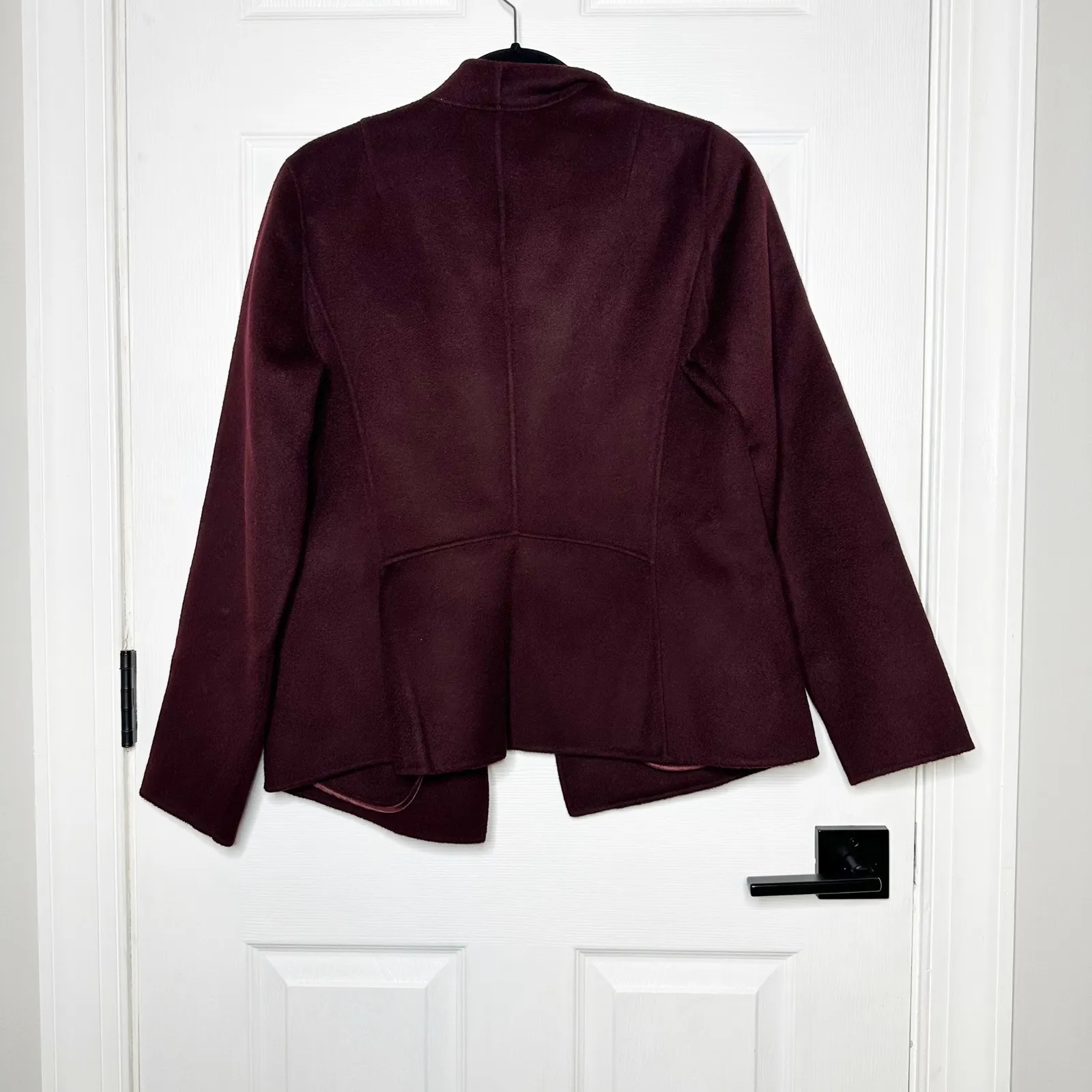 Talbots Double Faced Wing Collar Wool Blend Jacket Burgundy Maroon Size S NWT‎ - Image 7