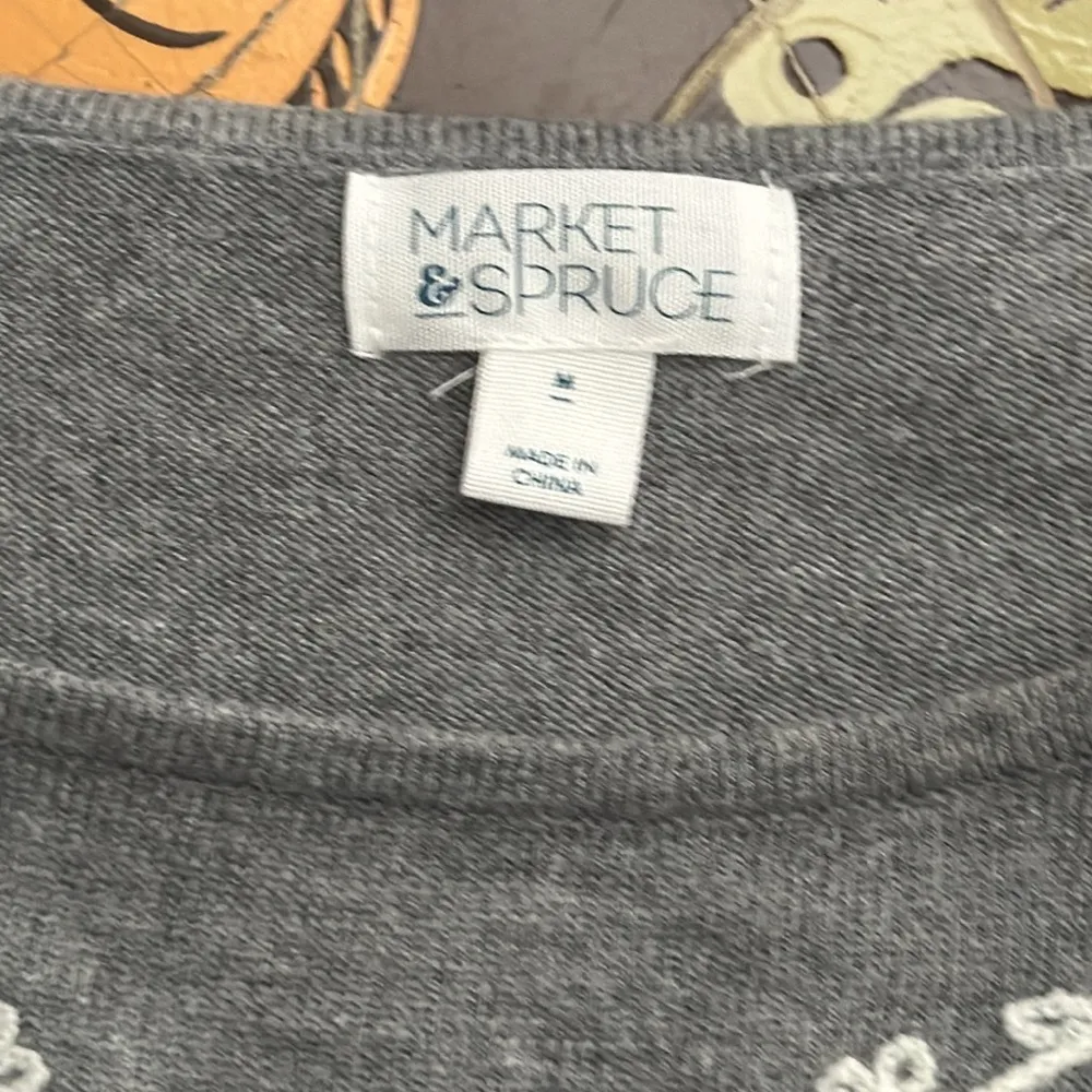 MARKET & SPRUCE EMBROIDERED PULLOVER SWEATER Sz: M - Image 3