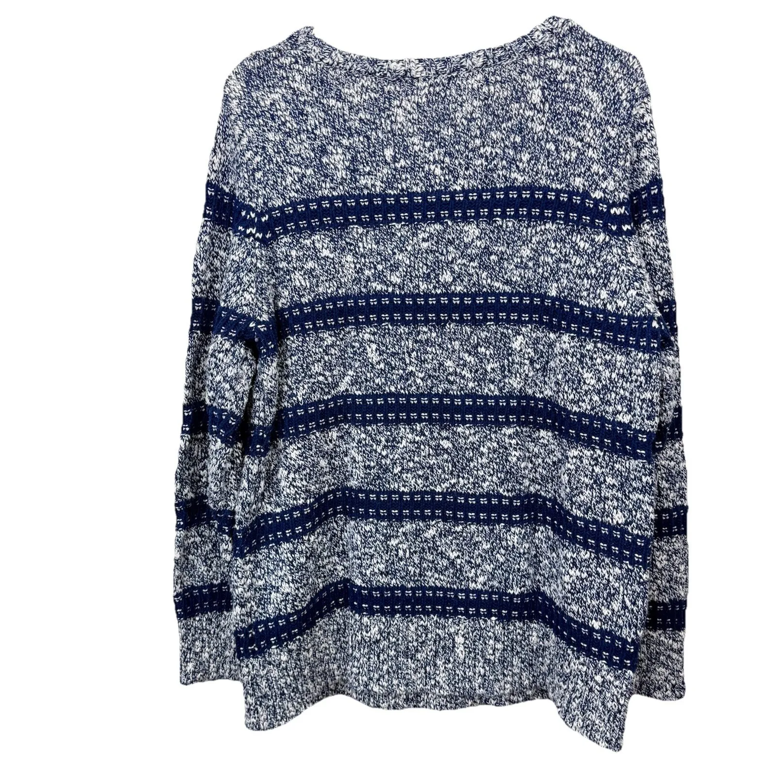 LL Bean Blue Striped Cotton Ragg Crew Neck Pullover Sweater XL PETITE Size undefined - Image 8