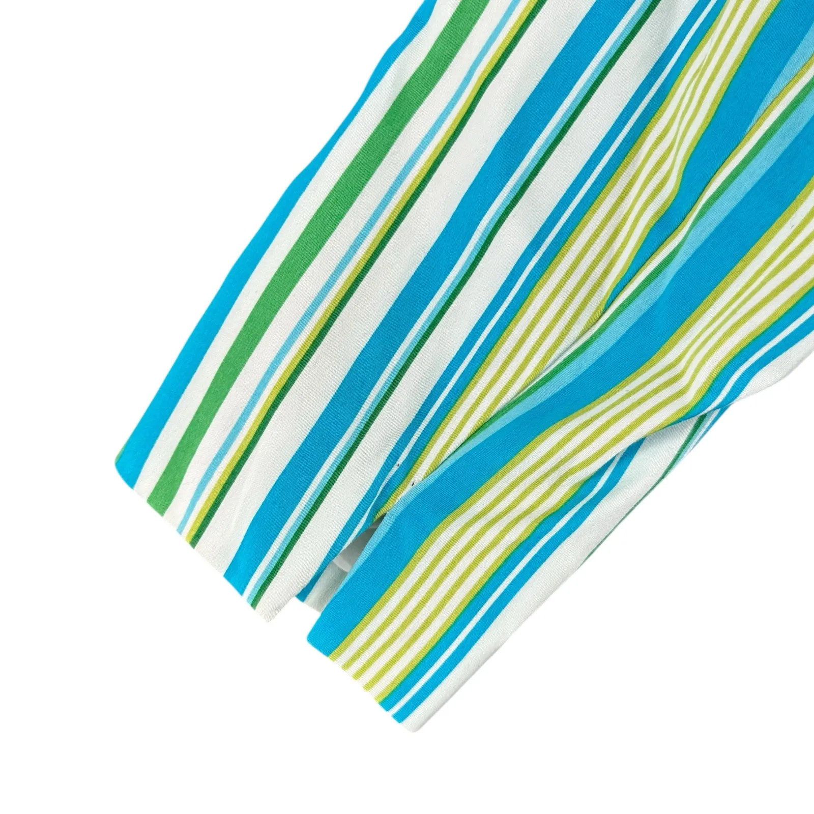 George Stretch Pinstripe Blazer Jacket Collared Blue Green Size 4 Button Pockets - Image 6