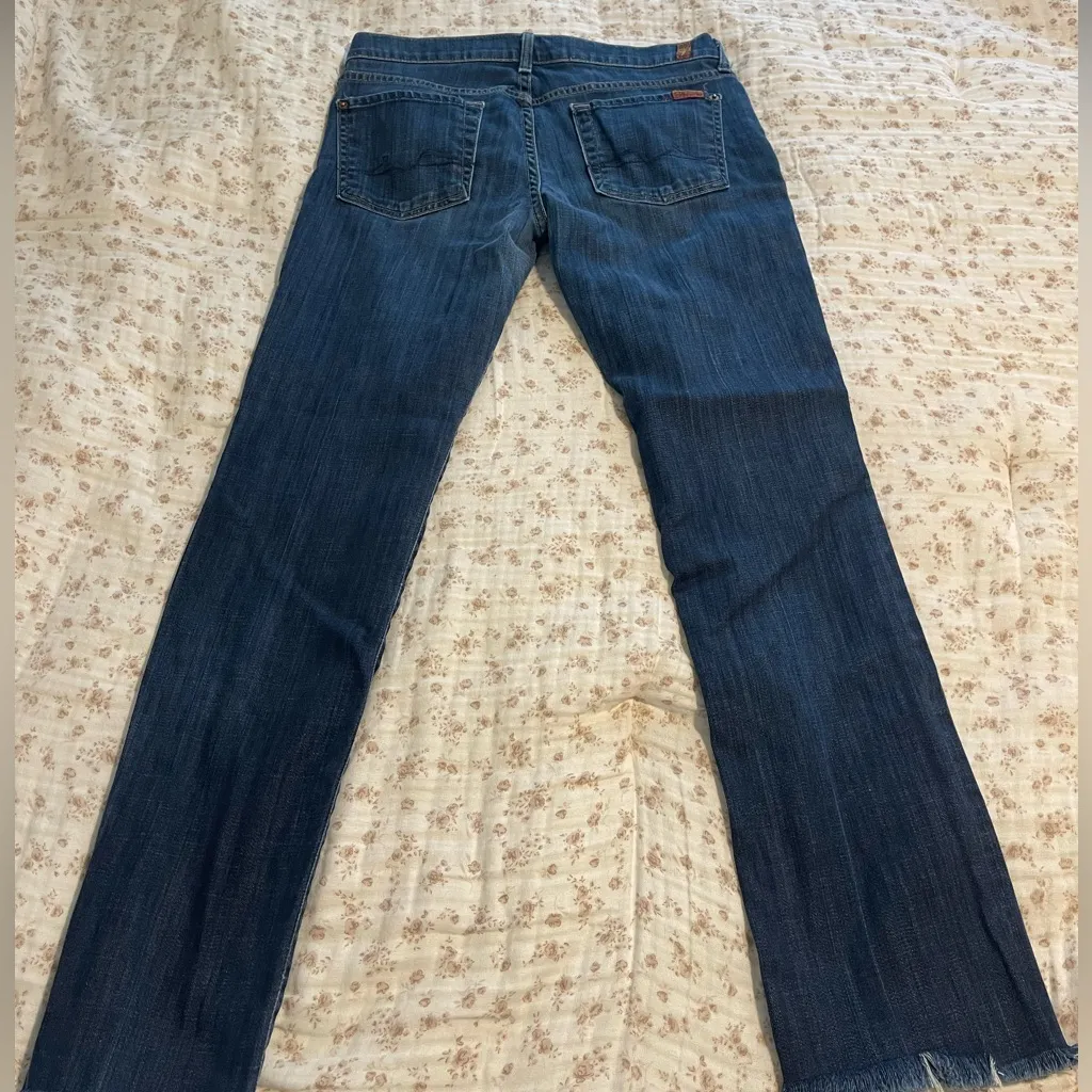 7 For All Mankind dark denim low rise jeans - Image 4