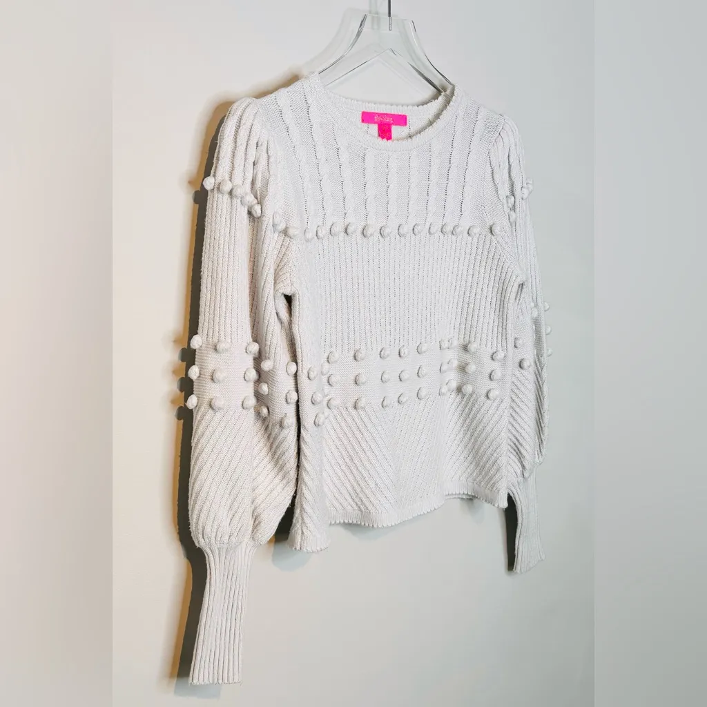 Lilly Pulitzer Kippa Gray Knit Sweater Shirt Top - Image 5