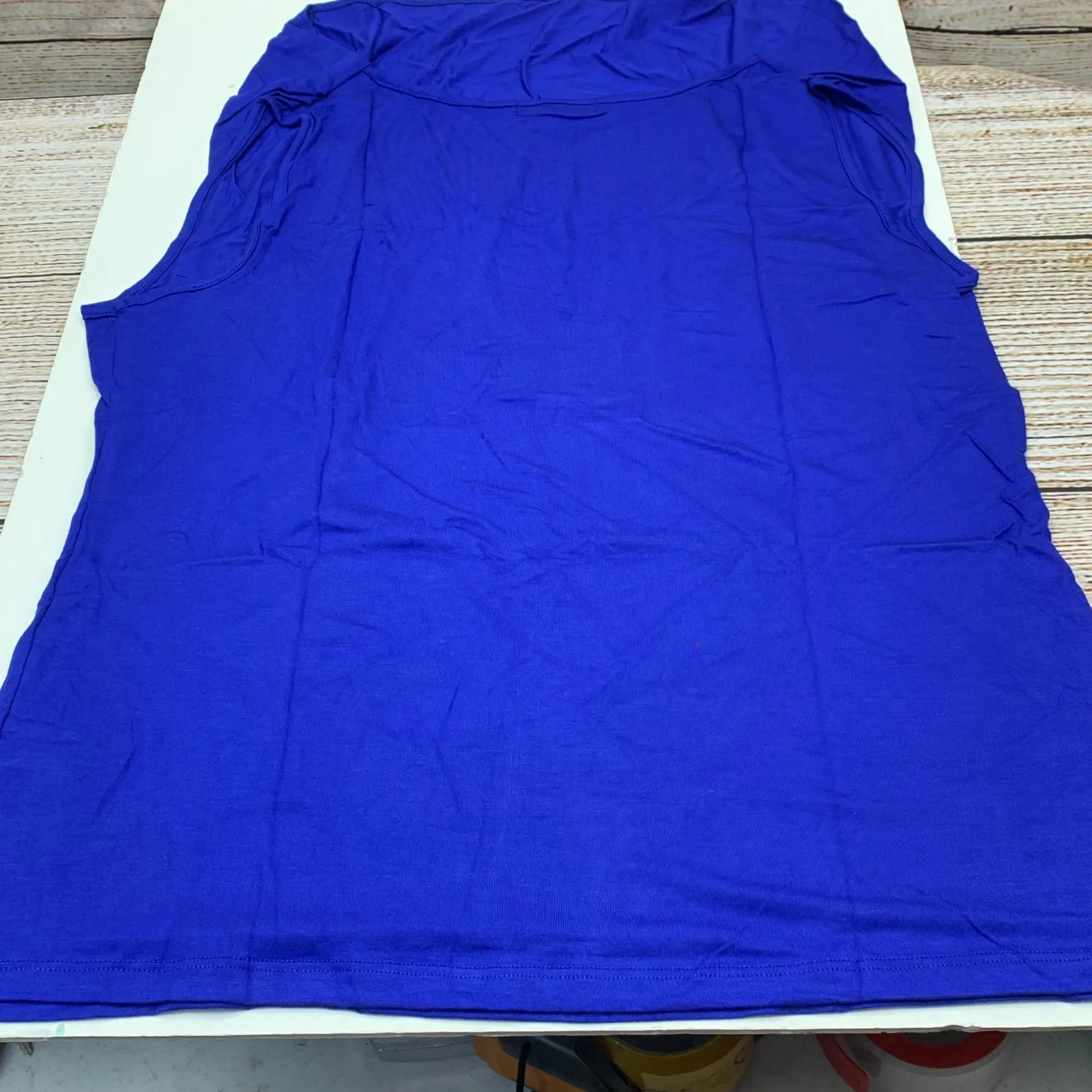 Amore All.F.Y Royal Blue Ruched Tank Top Stretch Plus Size 2X New Made‎ in USA - Image 5