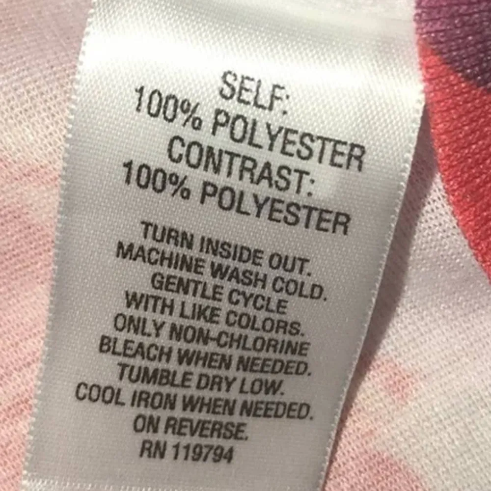 JM COLLECTION RED & PURPLE ABSTRACT DESIGN WITH EMBELLISHMENTS TOP SIZE PXL - Image 3