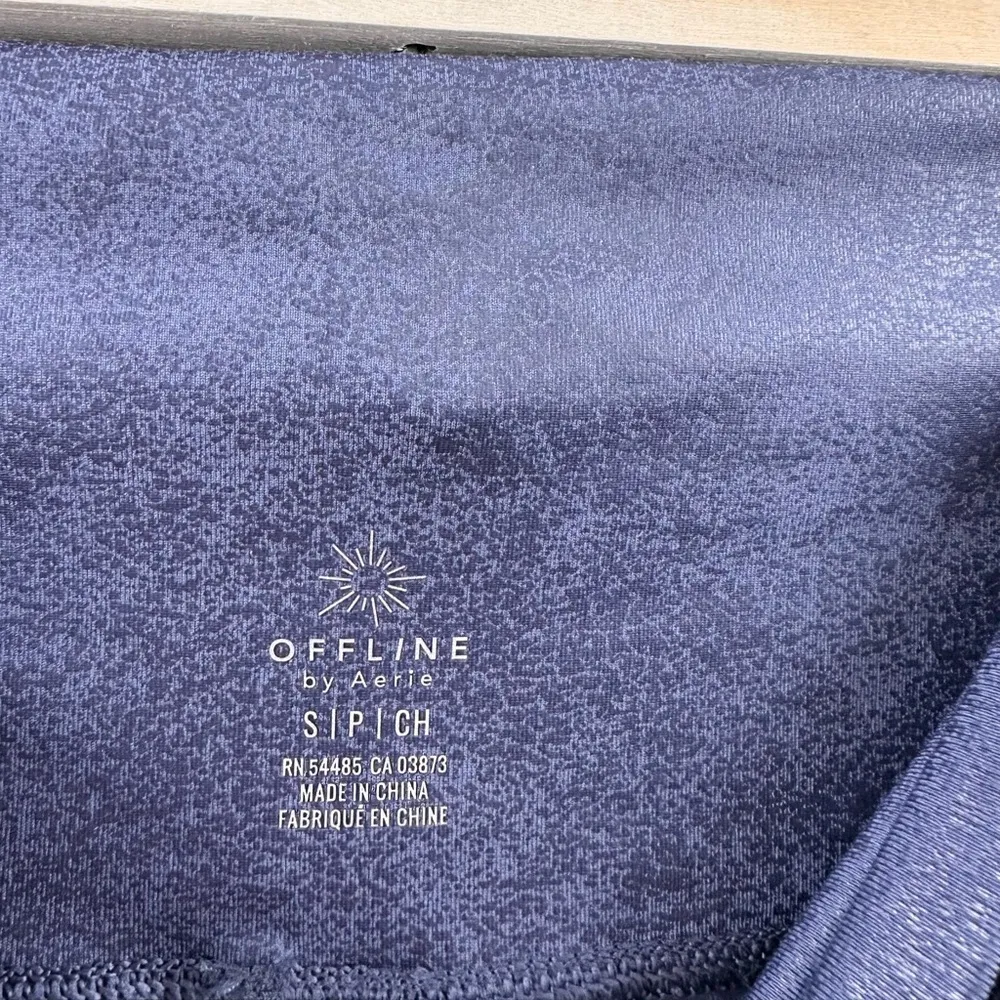 Offline By Aerie Leggings Women’s Size Small Blue Crackle High Waist Crossover - Image 3