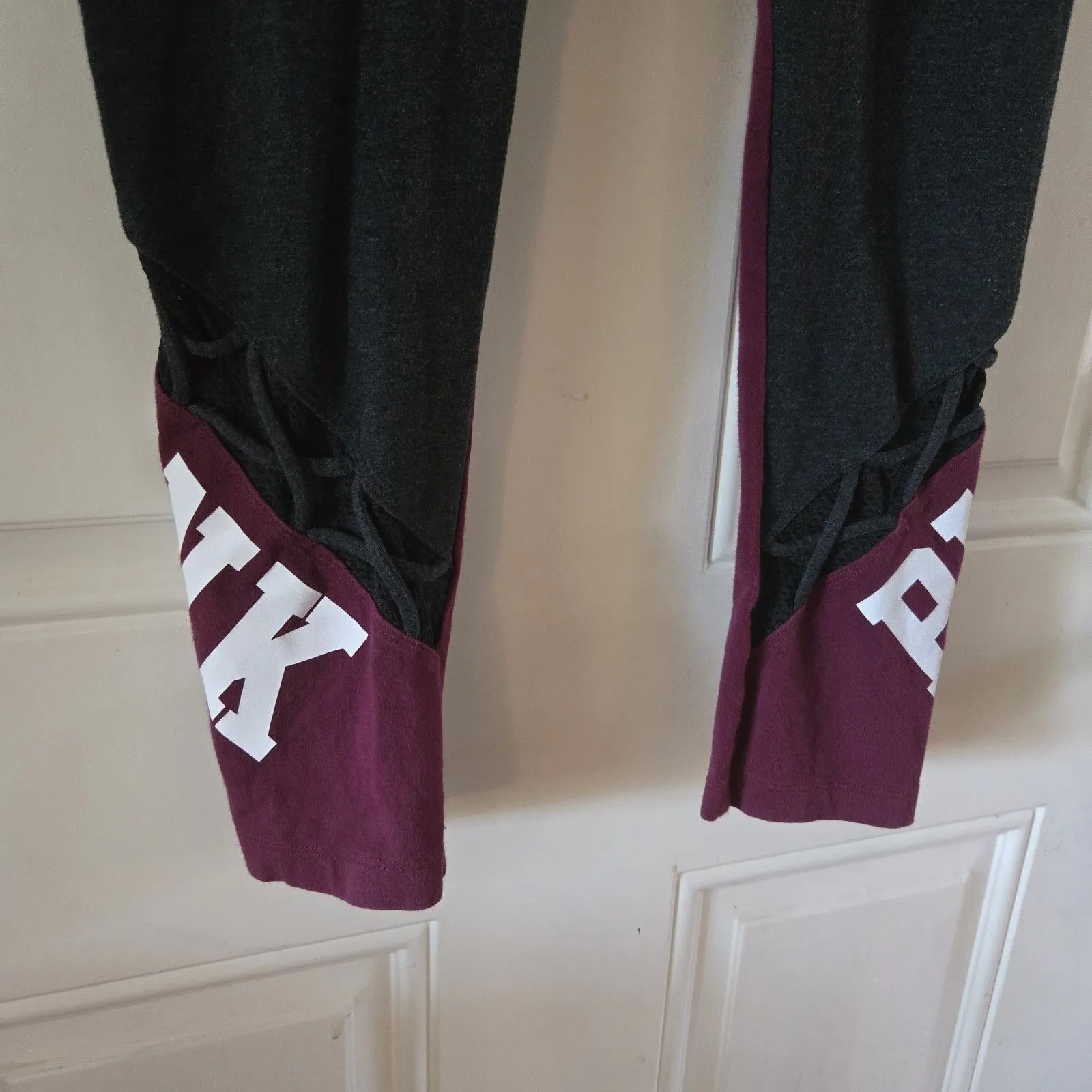 PINK Victoria's Secret Yoga Pants Womens Medium Black Lace LEGGINGS Y2K SHAPING - Image 7