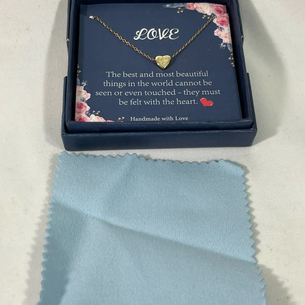 Monooc Initial G on Gold Heart‎ Pendant Necklace 14K gold plating 16” - Image 6