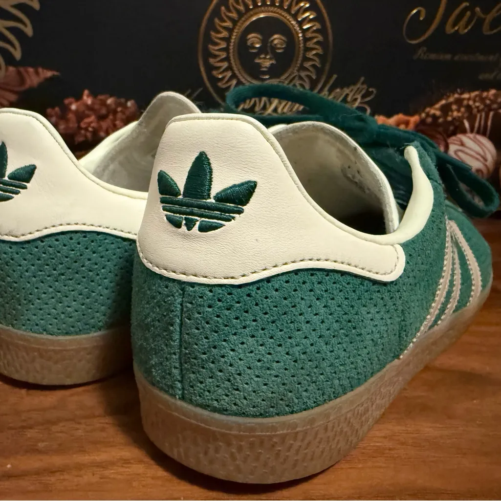 Adidas Gazelle Shoes Collegiate Green Beige - Image 8