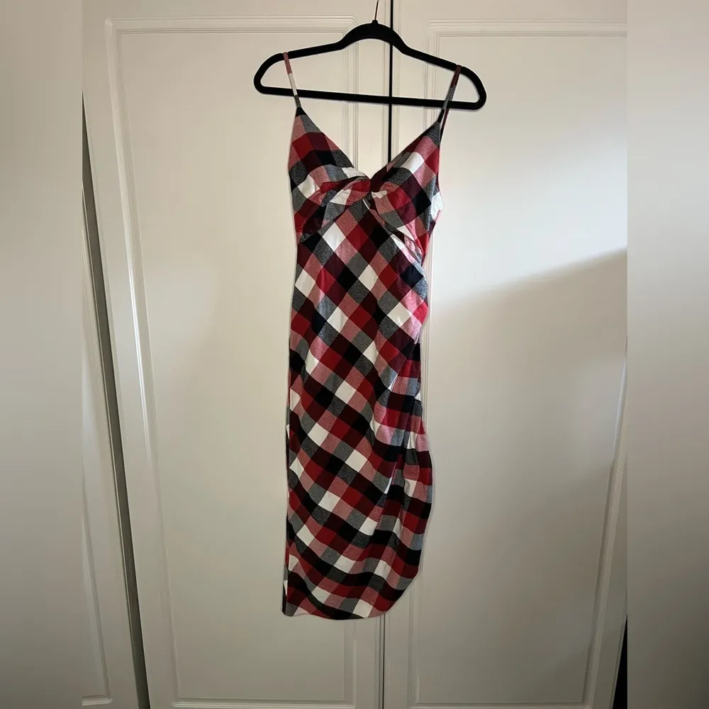 Monse Red & Black Plaid Silk - Image 3
