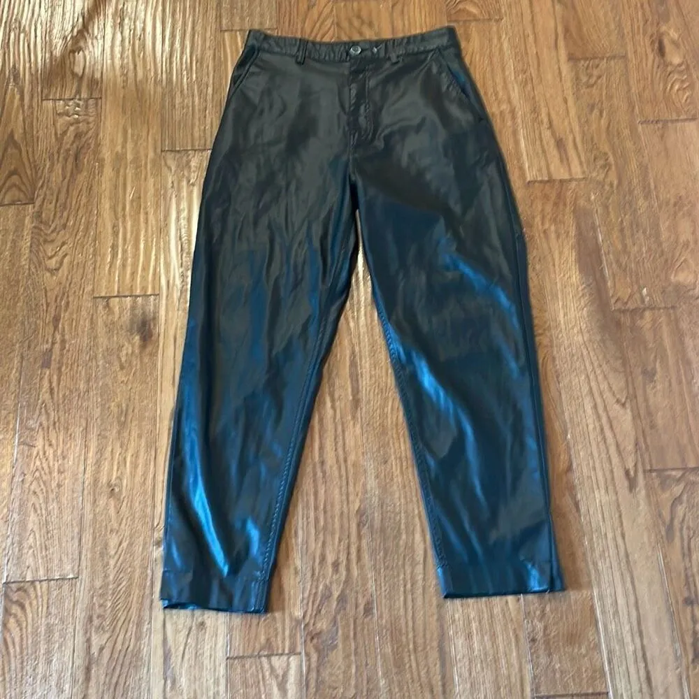 Berksha black faux leather straight leg pants size 30 - Image 3