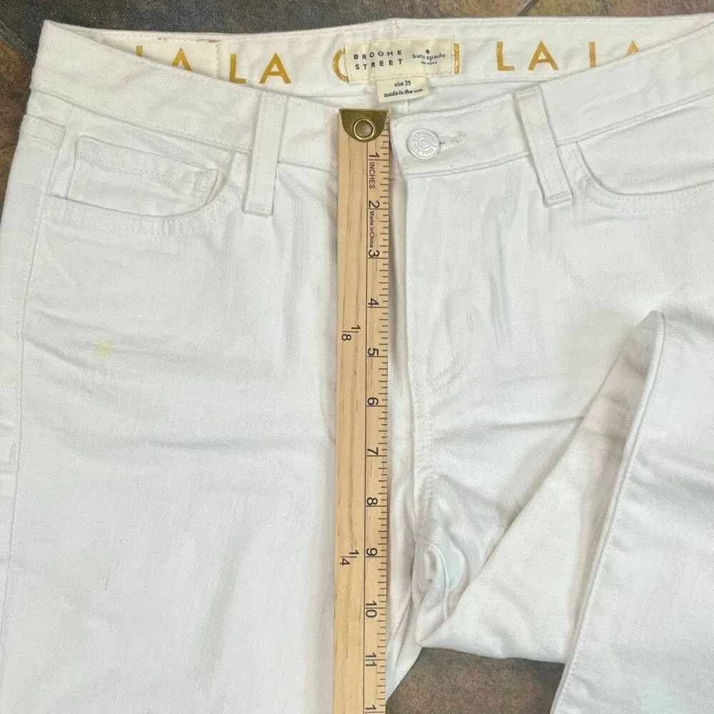 Kate Spade Broome Street White Mid Rise Straight Leg Jeans 29 - Image 5