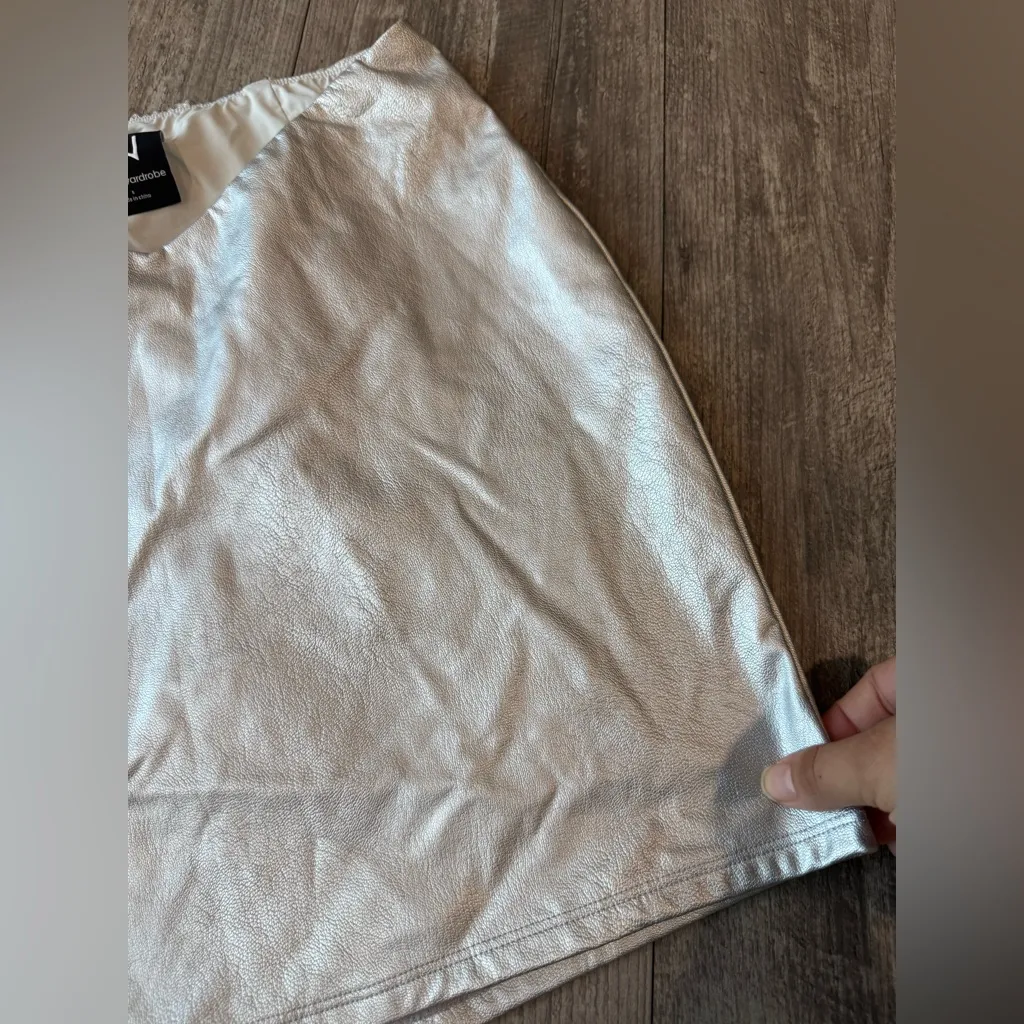 Naked Wardrobe Shimmering Silver Skirt - Image 8
