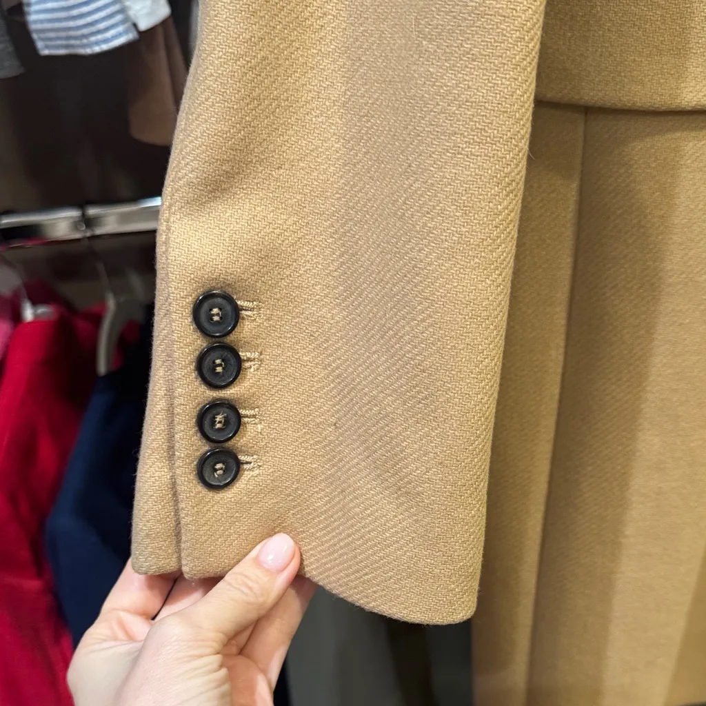 ZARA  Women's Camel Blazer mid length trench - Image 7