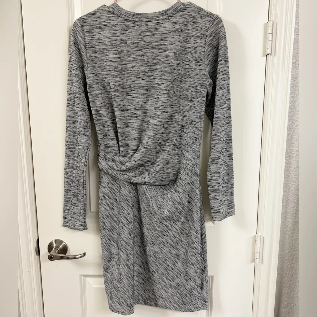 Club Monaco Heathered Gray Long Sleeve Remesta Dress - Image 3