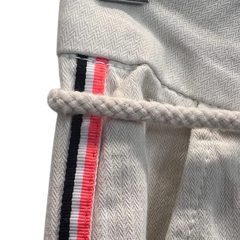 Sundry Women’s 100% Cotton White Jogger Pants Size 27 Taped Leg Streetwear Edgy - Image 13