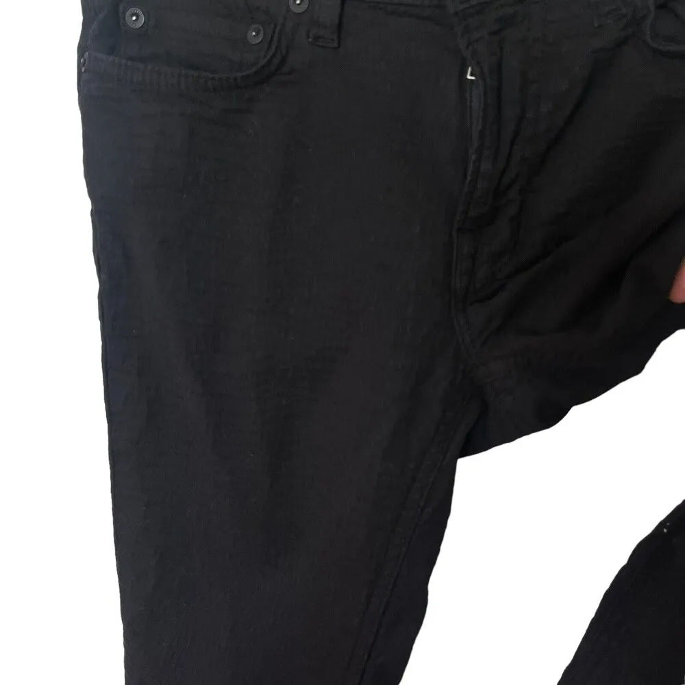 All Saints Womens Mast Skinny Jeans in Croc Black Low Rise Stretch Size 26 - Image 8