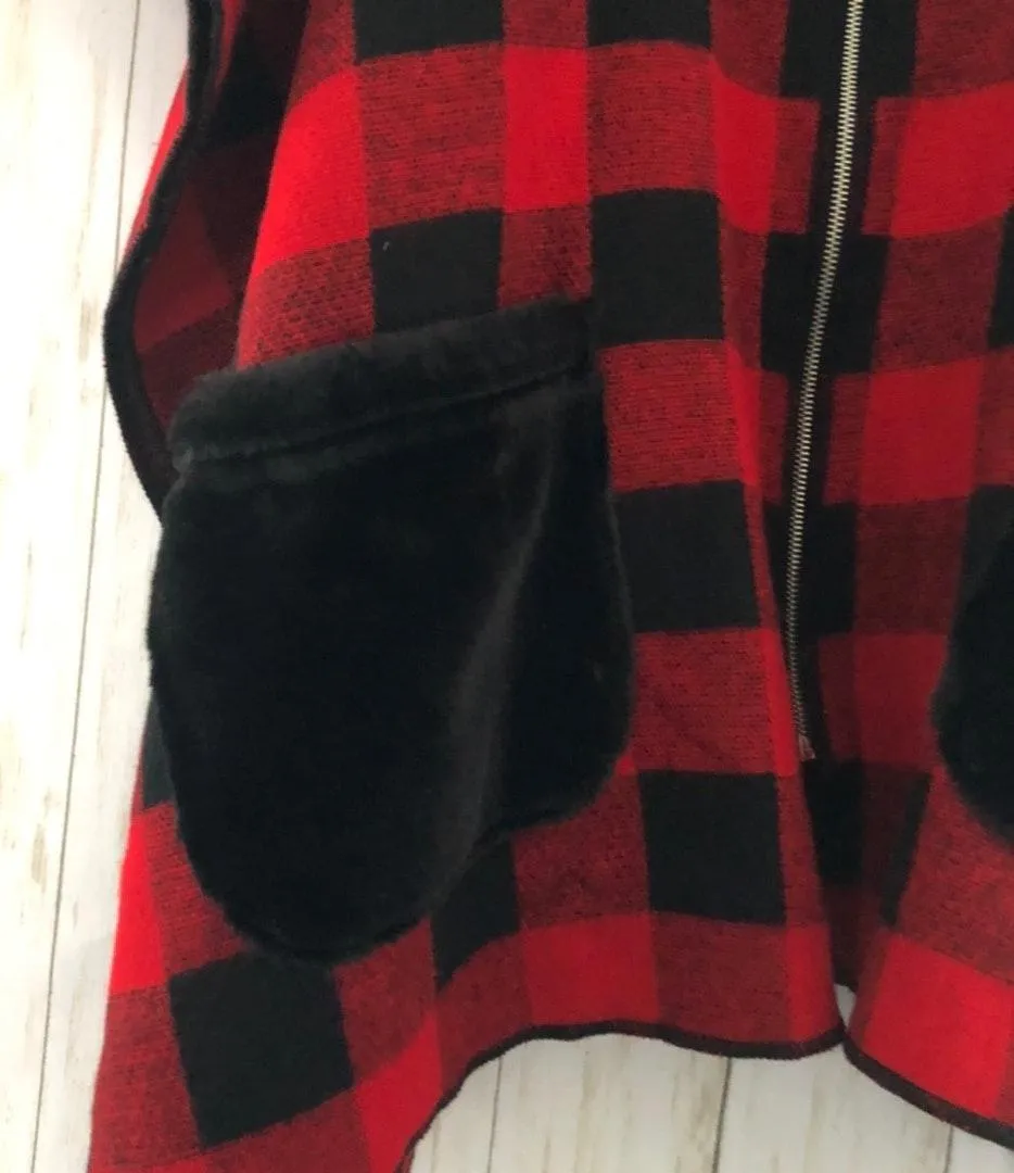 Plaid Poncho Sweater - Image 3