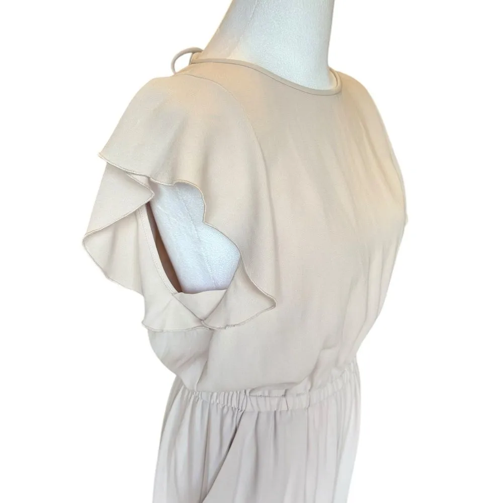 Aritzia Wilfred Fleurette Jumpsuit Ruffles Sleeve Wild Leg Cream Womens Size XS - Image 8